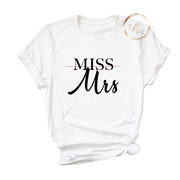Bridal Party Wedding Tshirt-Miss to Mrs