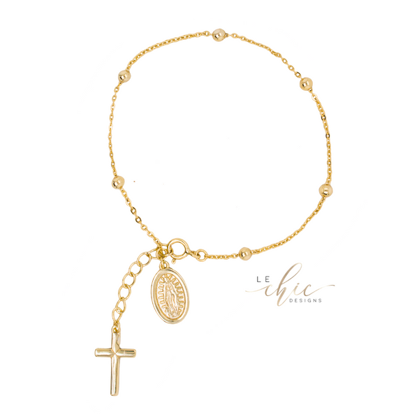 Ava Cross Rosary Bracelet