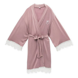 Personalized Jersey Knit Ladies Robe Mauve
