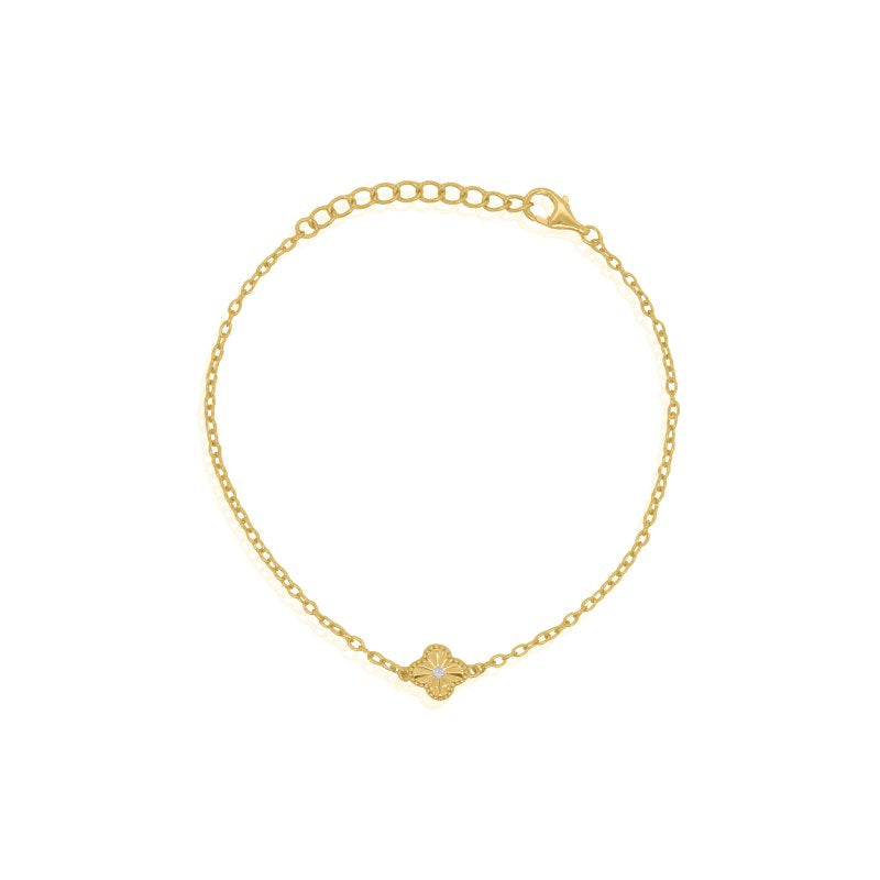 Sterling Silver Designer Inspired Vân Cleef Center CZ Bracelet