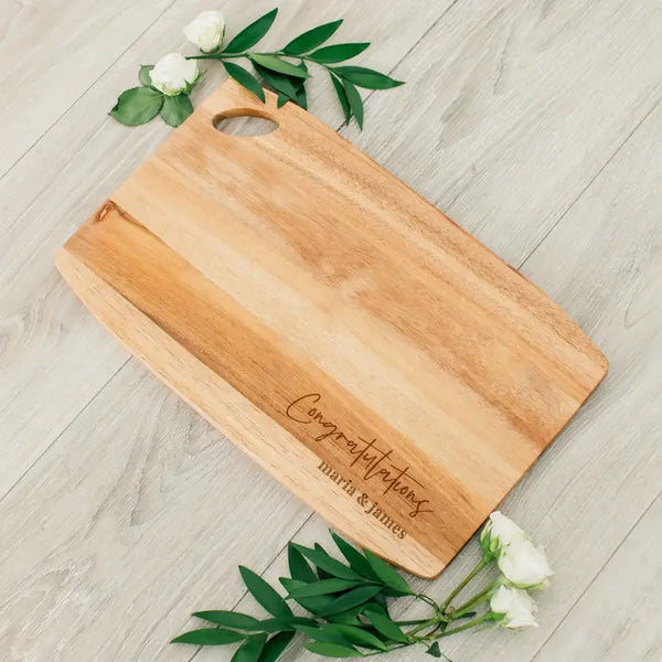 Rustic Chic engraved rectangle cutting & Serving board-CUSTOM TEXT