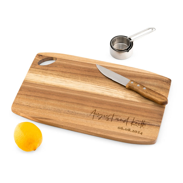 Rustic Chic engraved rectangle cutting & Serving board-CUSTOM TEXT