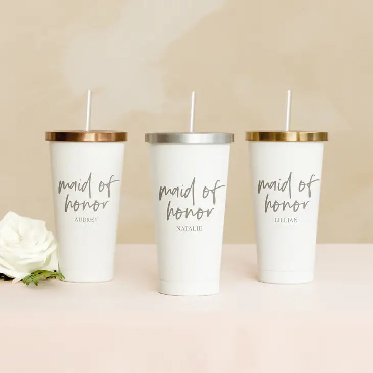 Personalized Stainless steel maid of honor tumbler