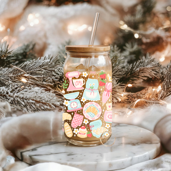 Glass 16oz Tumbler Baker lover