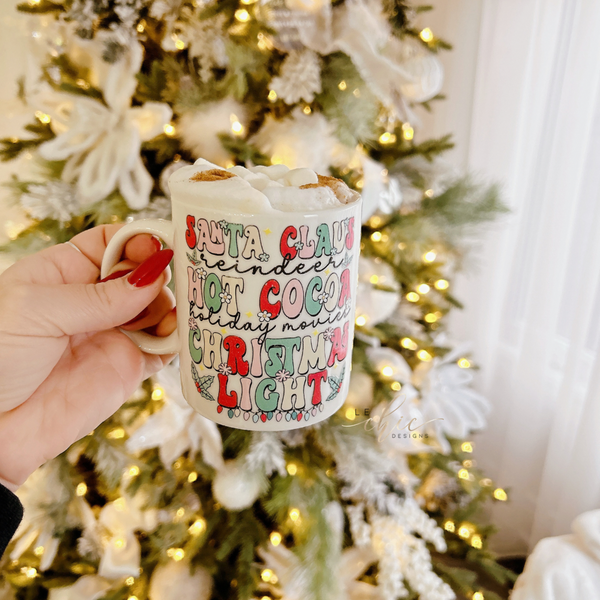 Santa Claus reindeer holiday mug