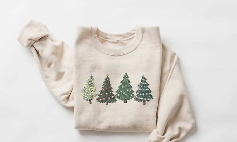 Whimsical tree crewneck