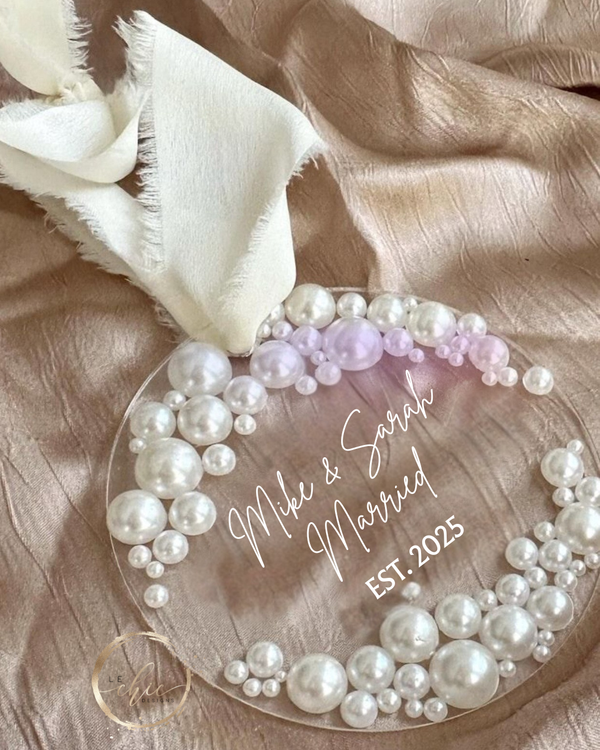 Pearl couple personalized acrylic ornament