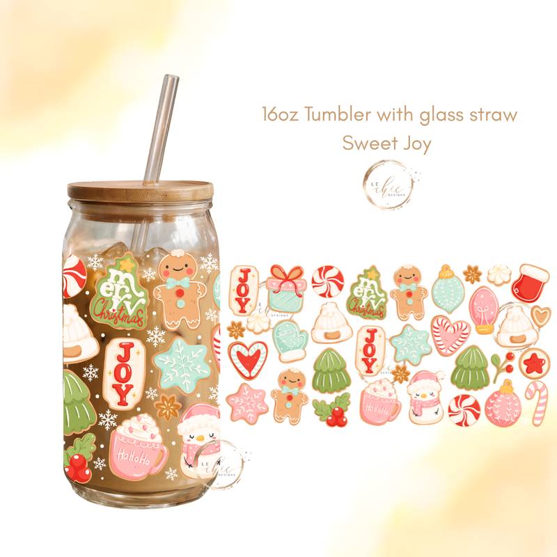 Glass 16oz Tumbler Sweet Joy