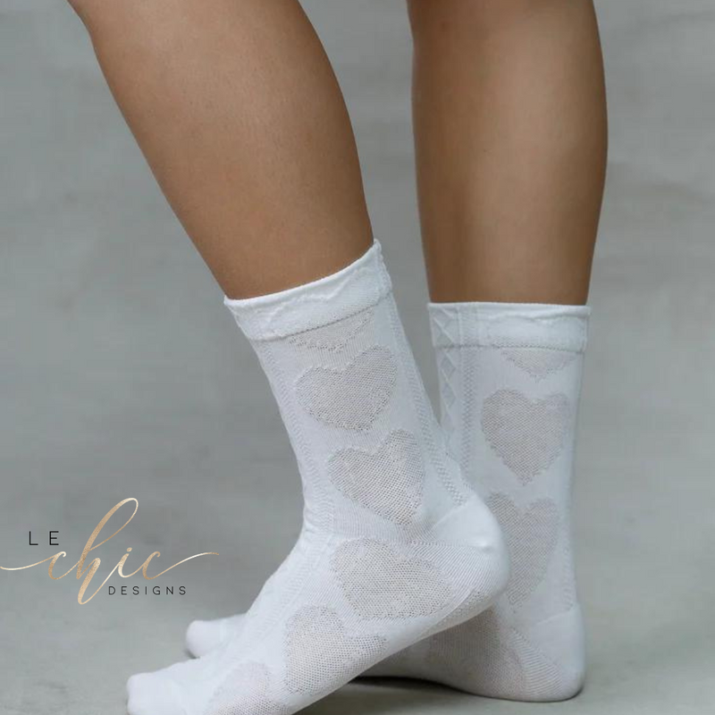 Heart embossed socks