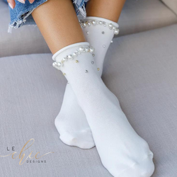 Crystal socks with pearls
