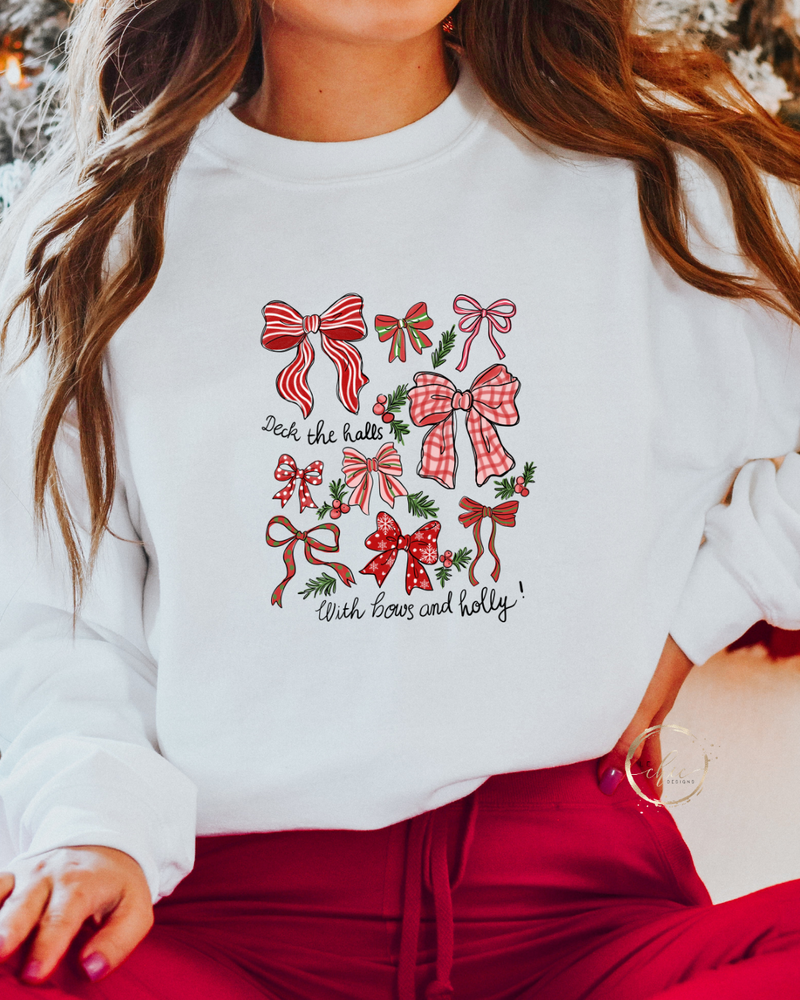 Deck the halls with bows and holly crewneck