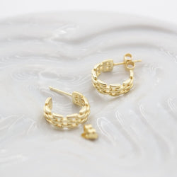 Chunky vermeil earrings panther link