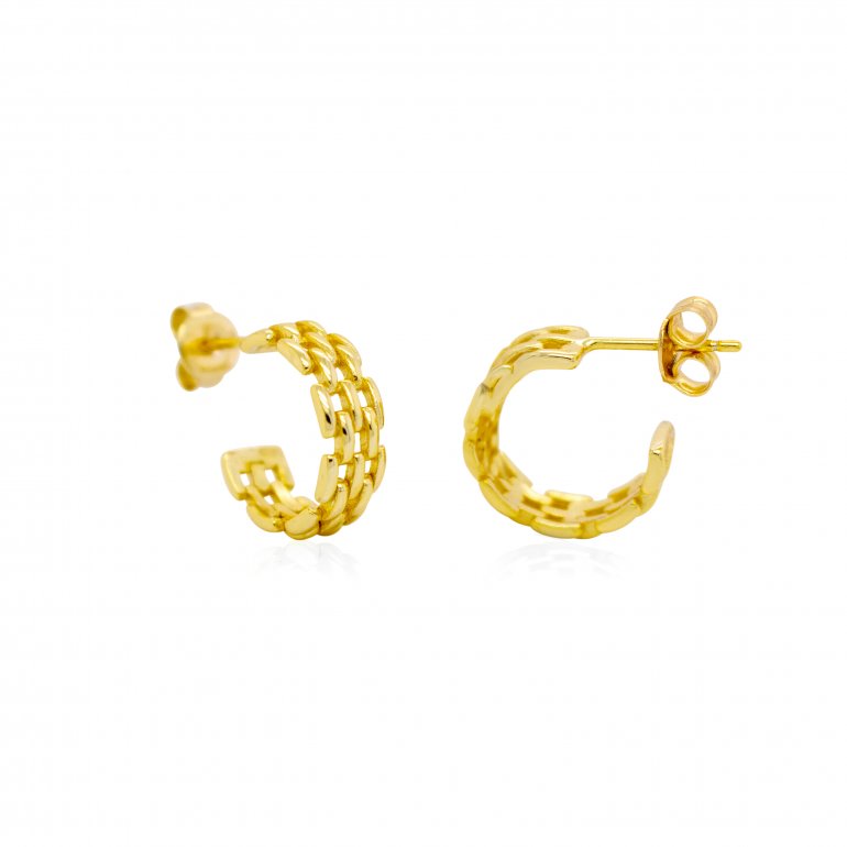 Chunky vermeil earrings panther link