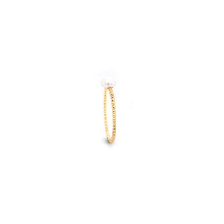 Gold plated pearl bubble ring