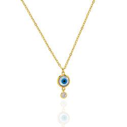 Evil eye gold necklace