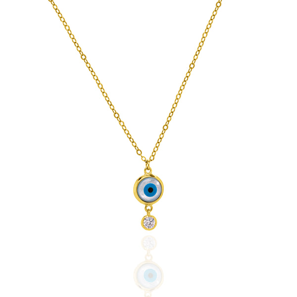 Evil eye gold necklace