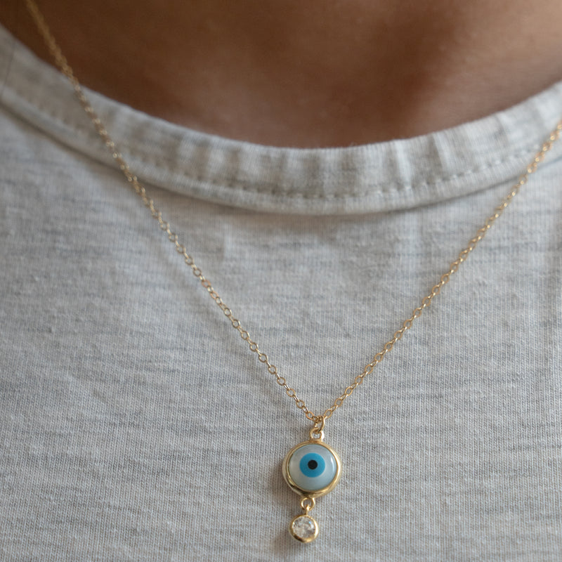 Evil eye gold necklace