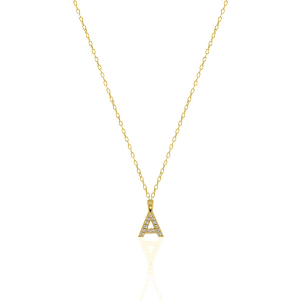 Initial necklace gold plated 18 k, sterling silver