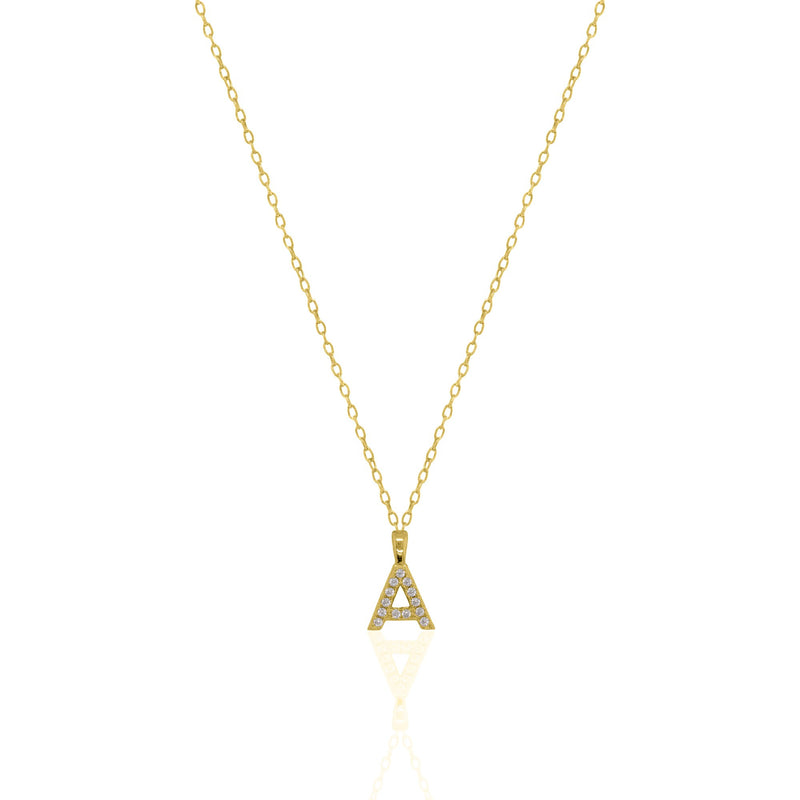 Initial necklace gold plated 18 k, sterling silver