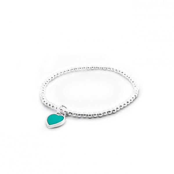 Turquoise silver ball enamel bracelet