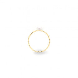 Gold plated pearl bubble ring