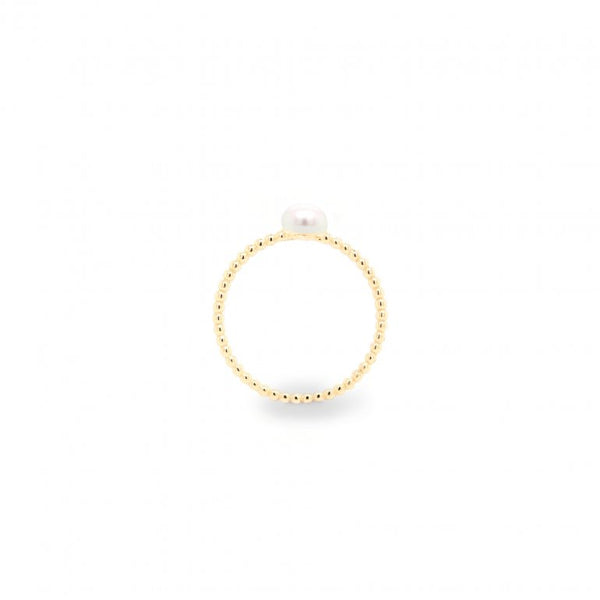 Gold plated pearl bubble ring