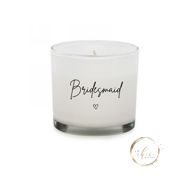 Personalized Candle for bridesmaid, bride, maid of honor, mom, best friend