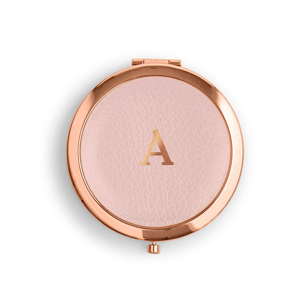 Initial Monogram Vegan Leather Compact Mirror