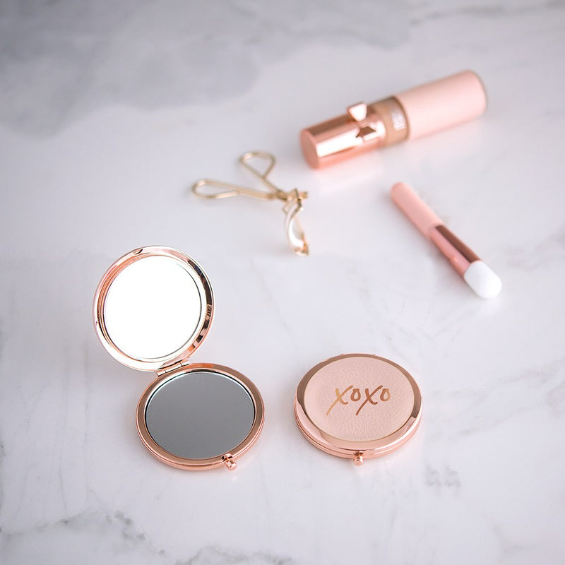 XOXO Vegan Leather Compact Mirror