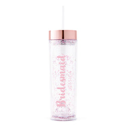 Bridesmaid Luxe Script Print Custom Drink Tumbler