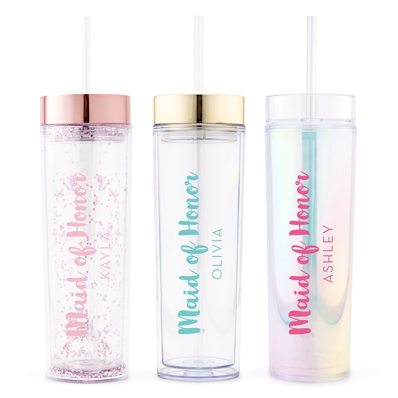 Maid Of Honor Script Print Custom Drink Tumbler