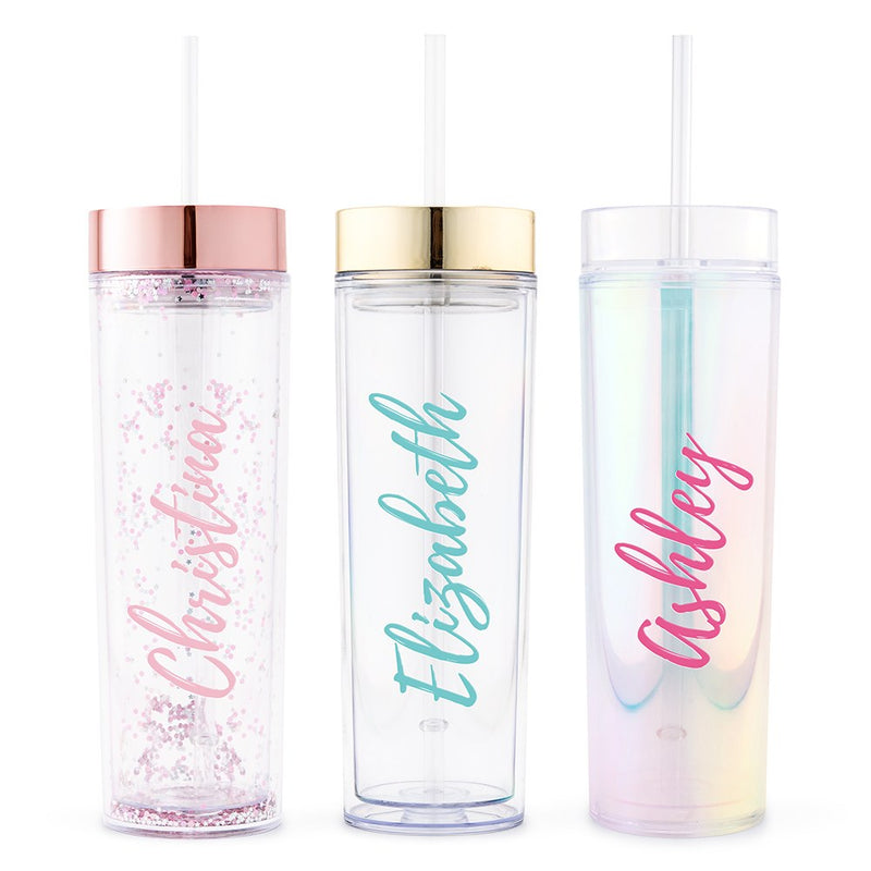 Calligraphy Print Personalized Tumbler