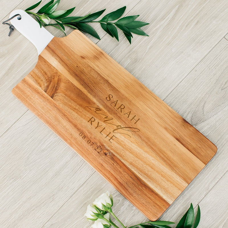 Rustic Chic engraved rectangle cutting board-Modern Couple