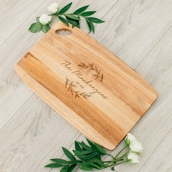 Rustic Chic engraved rectangle cutting & Serving board-Script Design