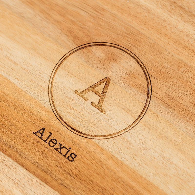 Rustic Chic engraved rectangle cutting & Serving board-Monogram Design