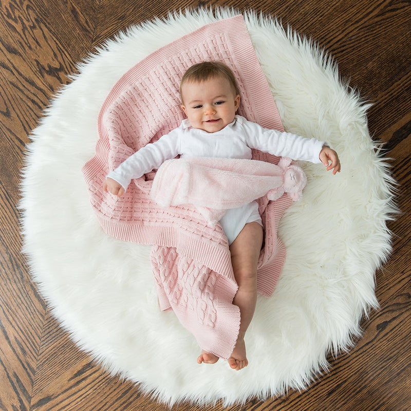 Cotton Knit Baby Blanket Monogram