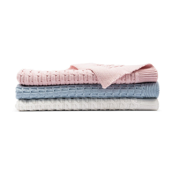 Cotton Knit Baby Blanket Monogram