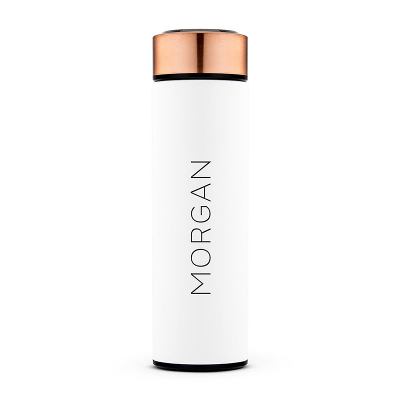 Personalized Stainless Steel Cylinder Travel Bottle - Contemporary Vertical