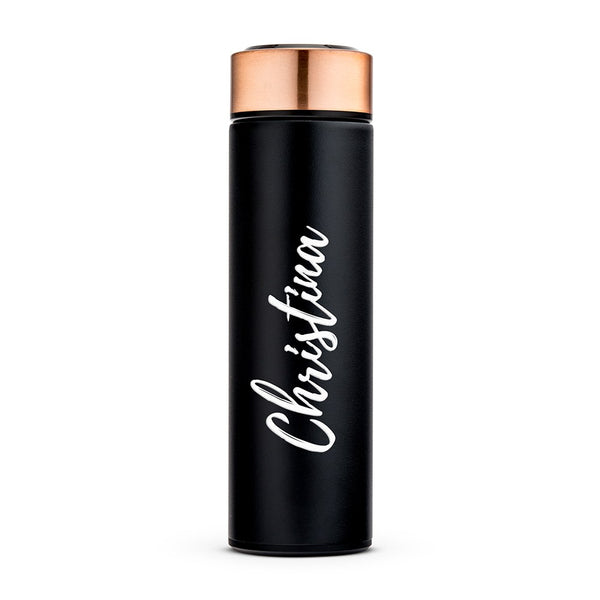 Personalized Stainless Steel Cylinder Travel Bottle - Calligraphy
