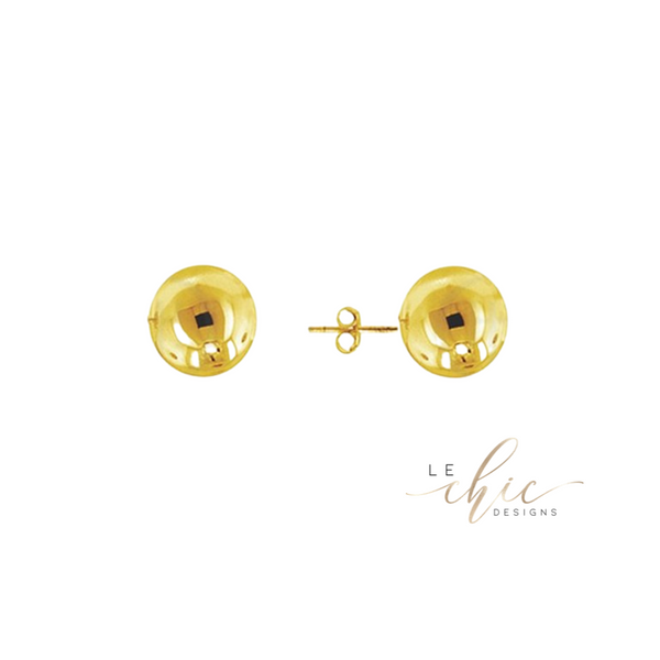 Sterling Silver 925 Gold Plated Ball Studs