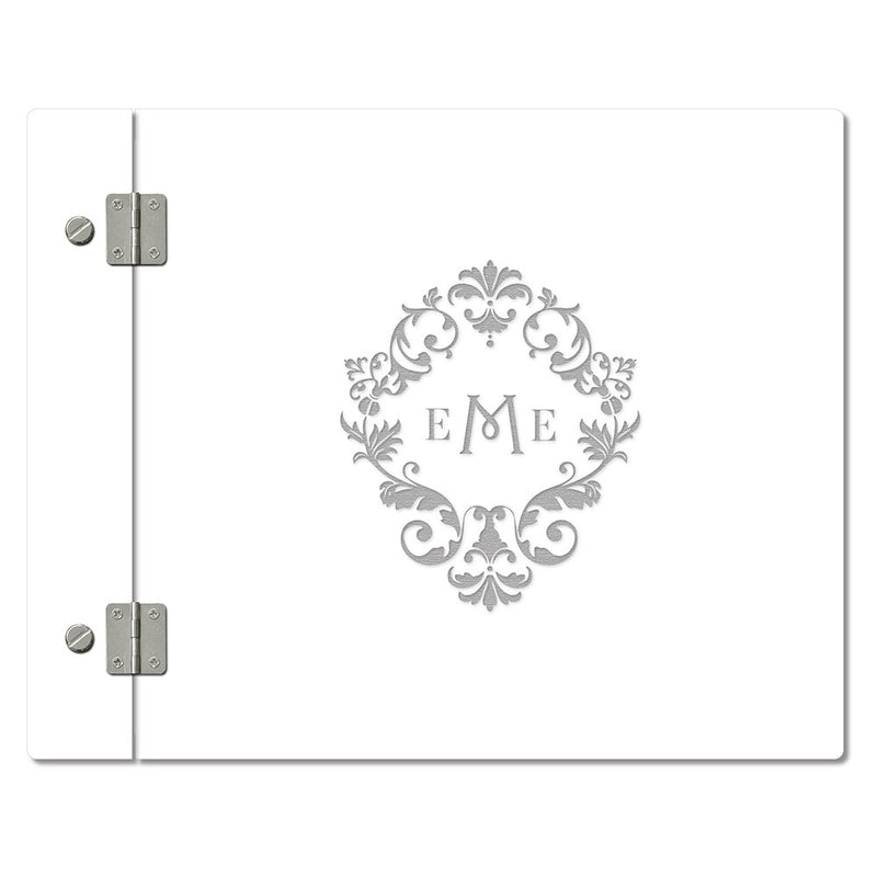 White Acrylic Monogram Guest Book