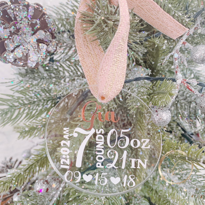 Birth Stat Acrylic Ornament