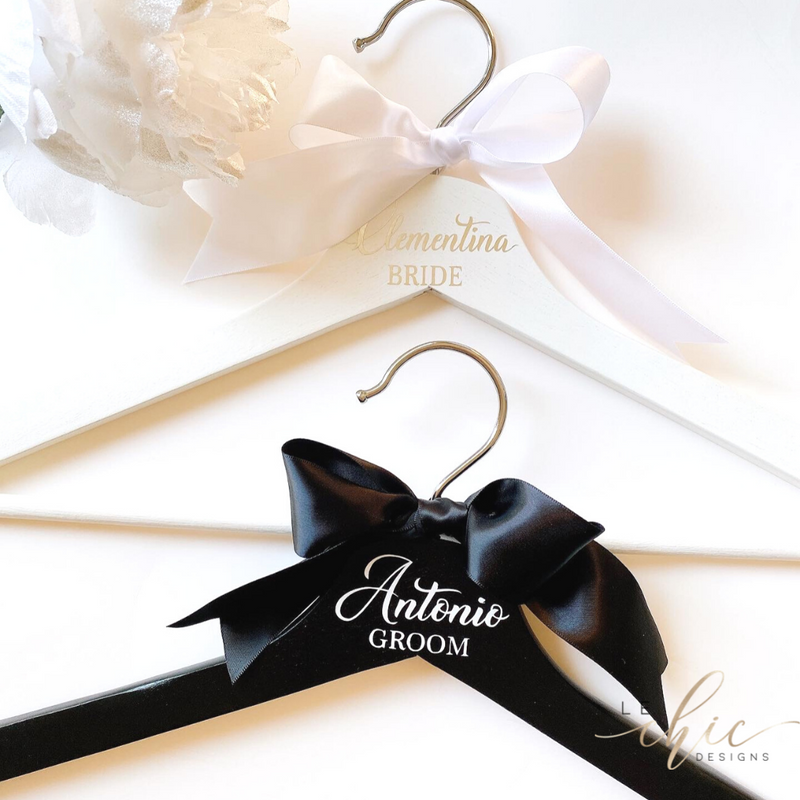 Bridal dress sales hanger with name