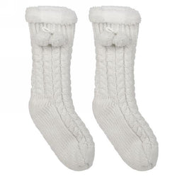 White Fluffy slipper socks