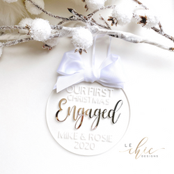 First Christmas Engaged Overlay Ornament