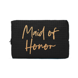 Cotton Waffle Makeup bag-MAID OF HONOR