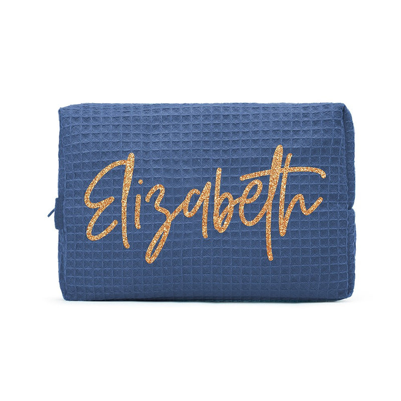 Cotton Waffle Makeup bag-PERSONALIZED