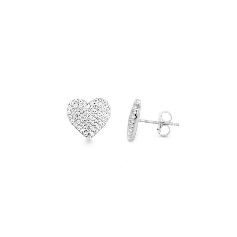 Amore pave heart earrings