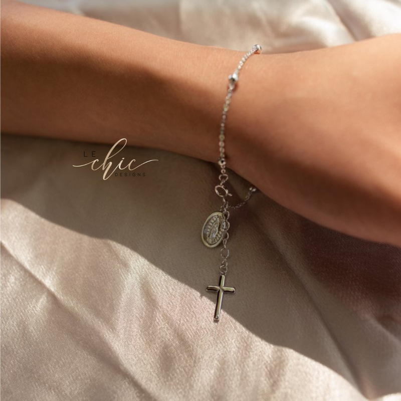Ava Cross Rosary Bracelet