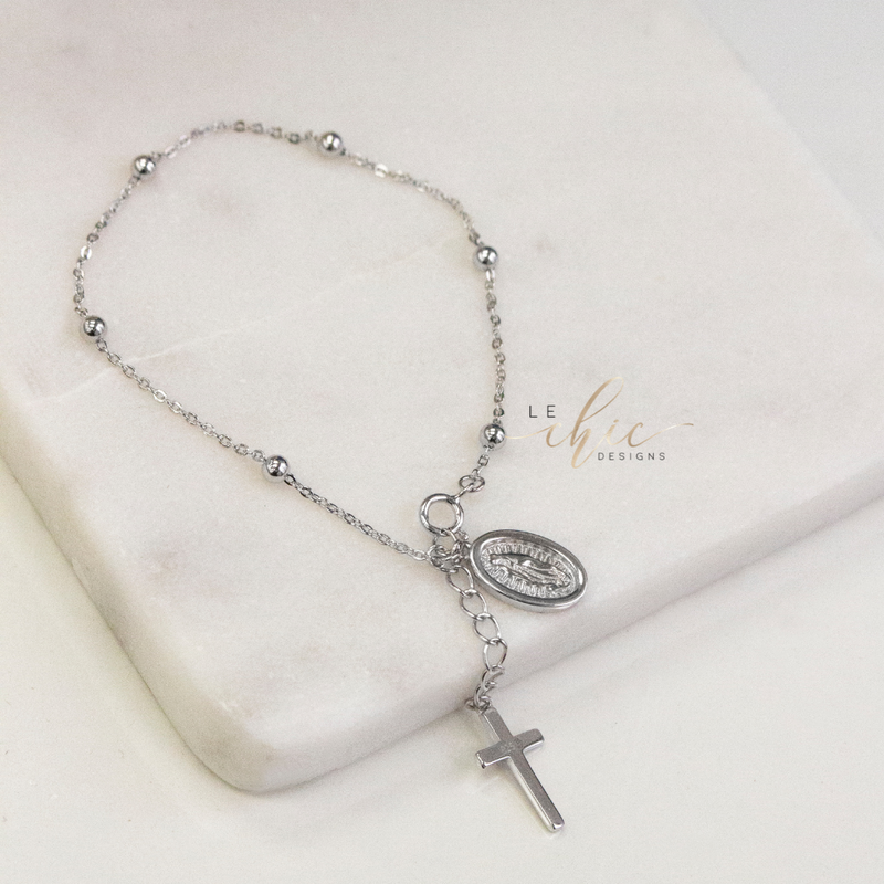 Ava Cross Rosary Bracelet